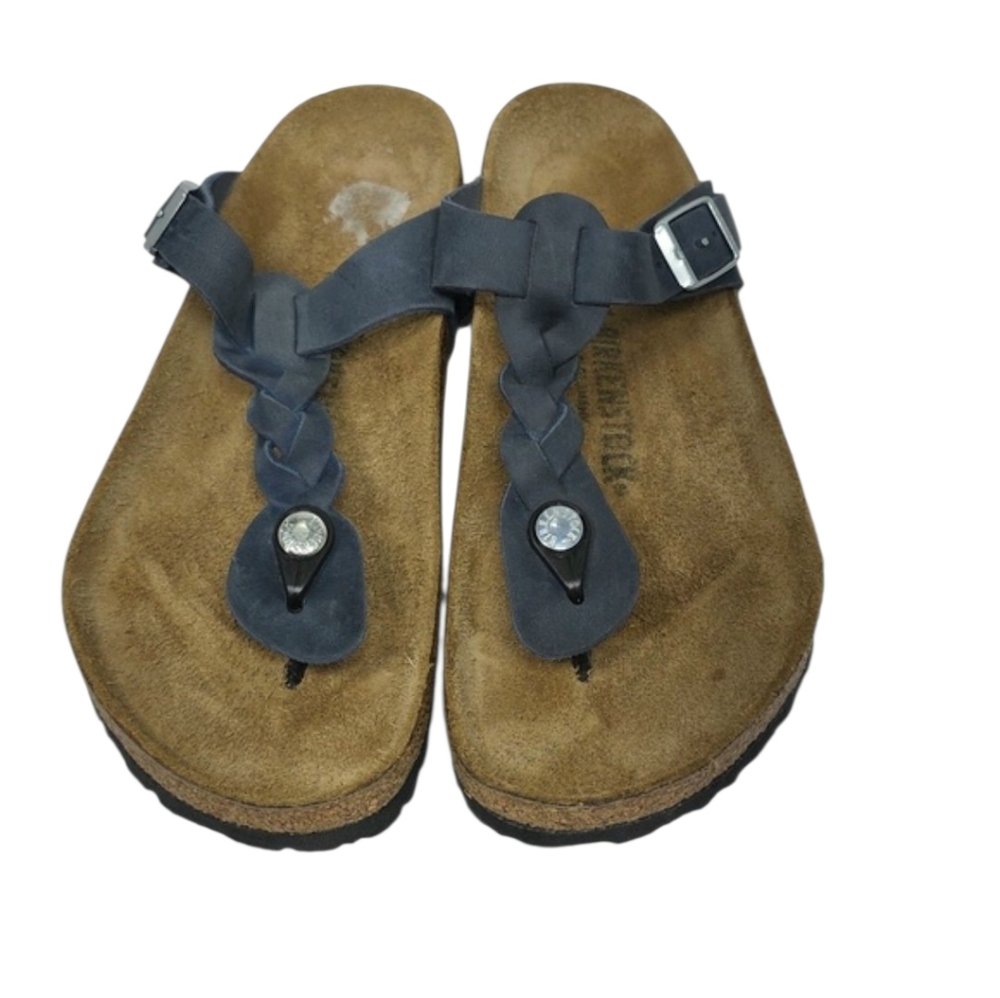 Birkenstock Gizeh Blue Braided Thong Slip On Sandals EU40 US Women’s 9/9.5